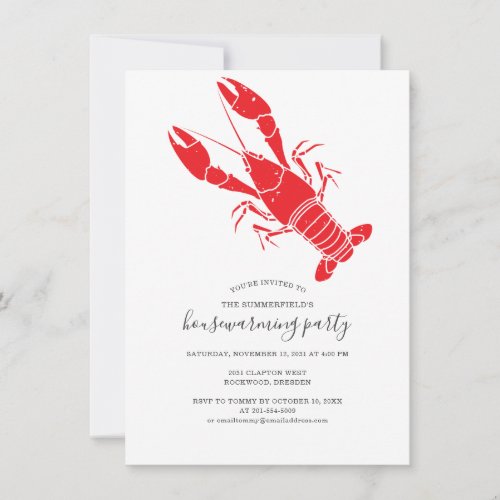 Housewarming Seafood Boil Crawfish Party Invitation