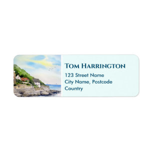 Housewarming Summer in Runswick Bay England Label