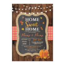 Housewarming Sweet Home Fall Wood Pumpkin Invite