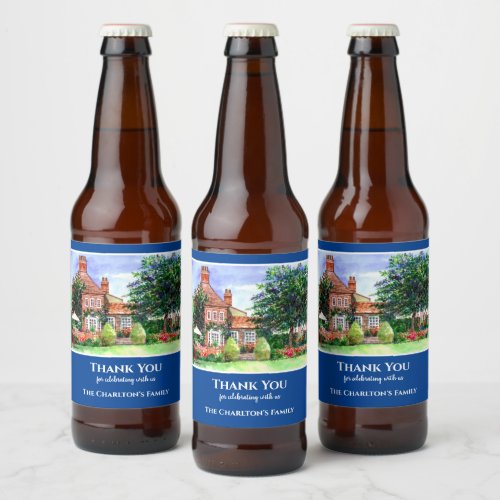 Housewarming The Manor House York England Garden Beer Bottle Label