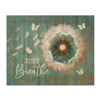 Housewarming Wall Decor Just Breathe Wood Wall Art