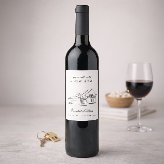 Housewarming Wine Label Realtor Closing Gift (Creator Uploaded)
