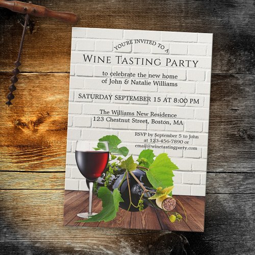 Housewarming Wine Tasting Party Invitation