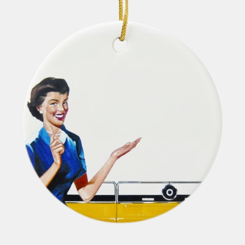 Housewife and New Washer Ceramic Ornament