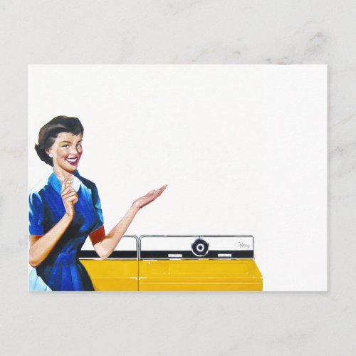 Housewife and New Washer Postcard