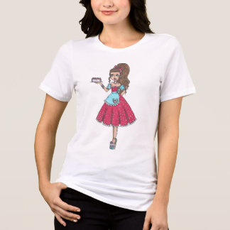 Housewife Doll Withe Red Dress Tri-Blend Shirt