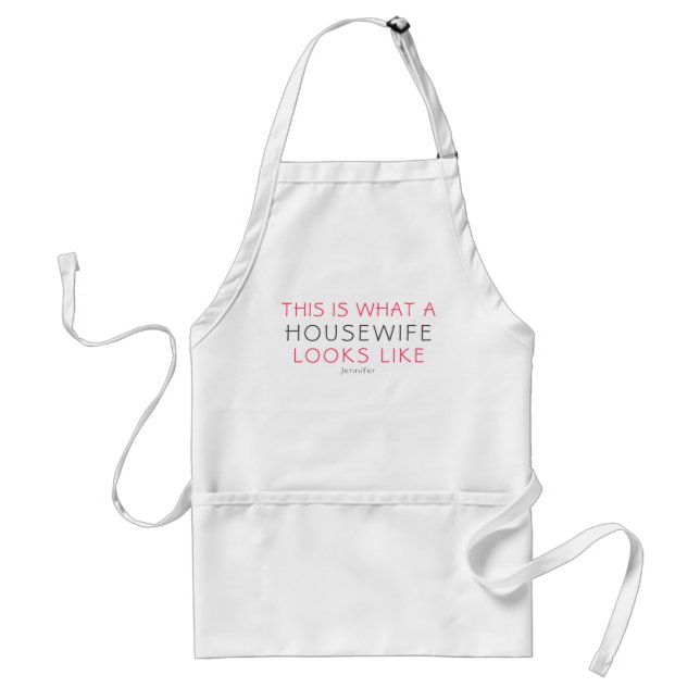 Housewife Humor Funny Novelty Personalized Adult Apron (Front)