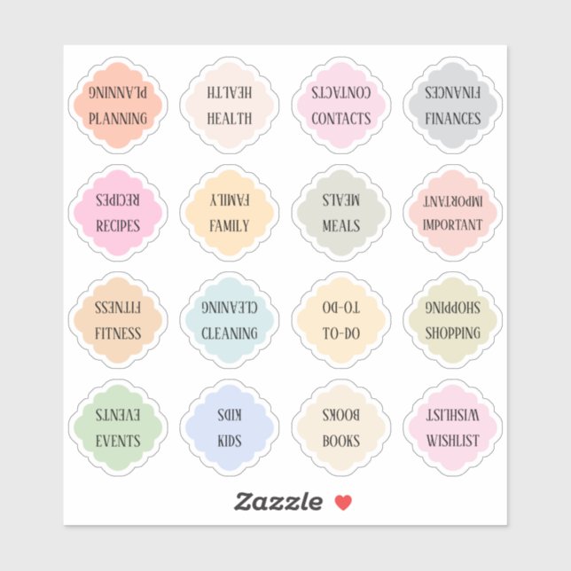 Housewife Index Tabs Binder Divider Bujo Planner Sticker (Sheet)