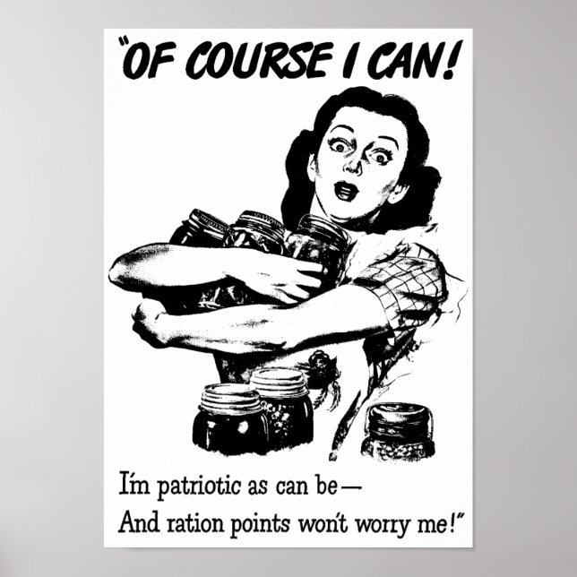 Housewife saving food War Propaganda Art Poster (Front)