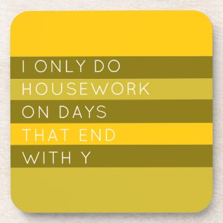 Housework Humor Gold Stripes Modern Neutral