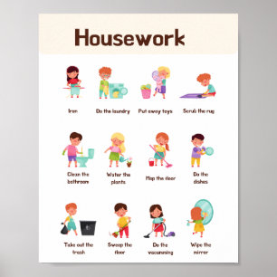 Housework School Education Learning Poster