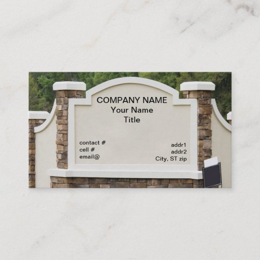 Customizable housing development sign business cards