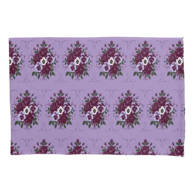 Housse d'Oreiller - Bouquet de Violettes Pillow Case (Front)