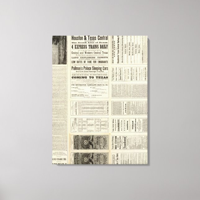 Houston and Texas Central Railway through Texas 2 Canvas Print (Front)