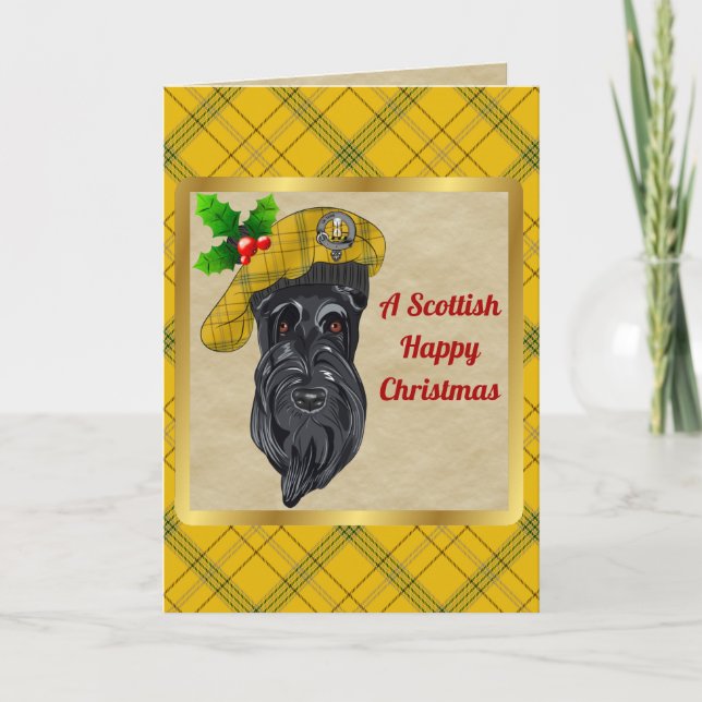 Houston Badge & Tartan Personalized Xmas Card (Front)
