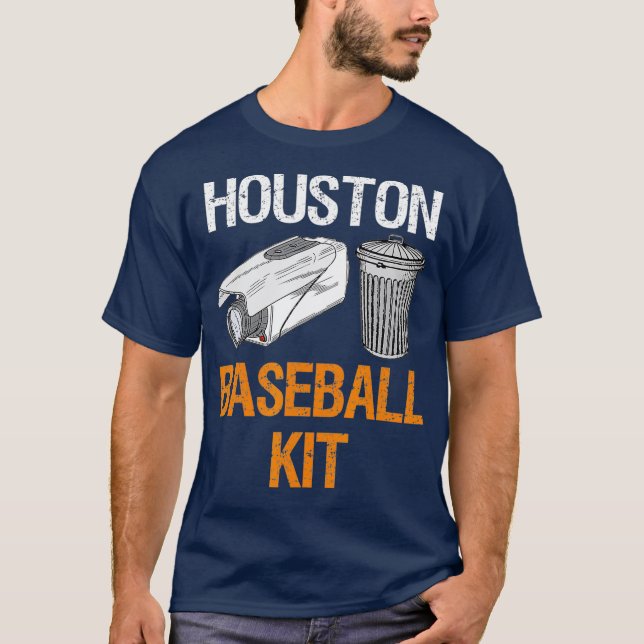Houston Baseball Camera and Trash Can Gag for T-Shirt (Front)