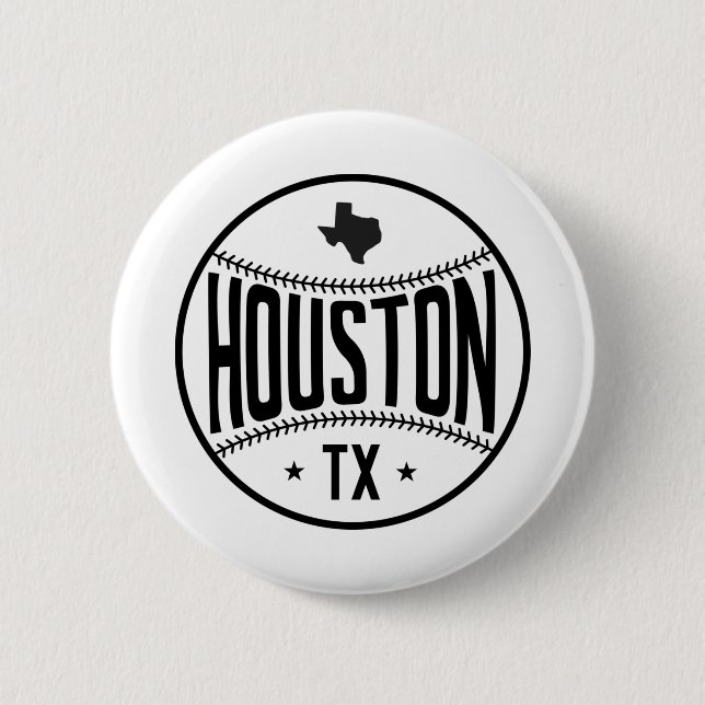 Houston Baseball Themed Button (Front)
