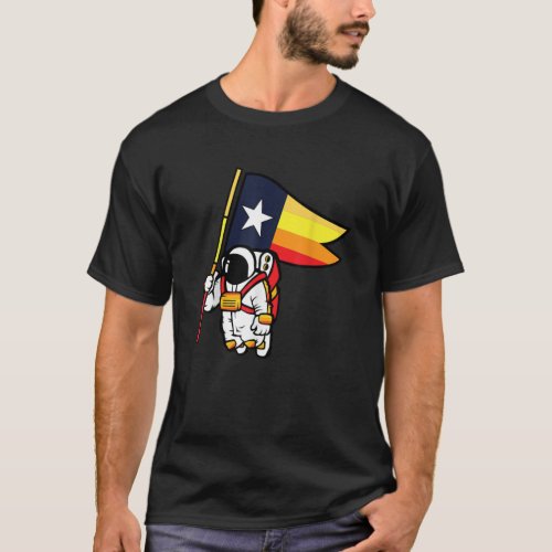 Houston Champ Texas Flag Astronaut Space City Sho T_Shirt