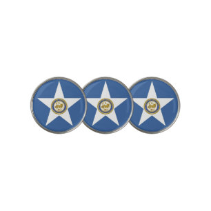 Houston city flag golf ball marker