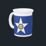 Houston City Flag Pitcher<br><div class="desc">Add a touch of Houston pride to your gatherings with our exclusive pitcher featuring the flag of Houston! Designed to combine elegance with functionality, this pitcher is more than just a beverage container; it’s a tribute to Houston’s vibrant culture and heritage. The design prominently displays the iconic Houston flag, making...</div>