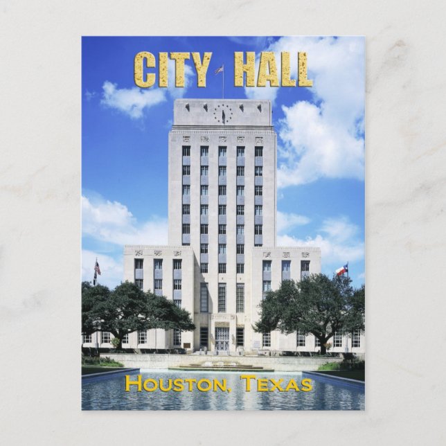 Houston City Hall, Texas Postcard (Front)