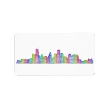 Houston City Skyline Label by ZYDDesign at Zazzle