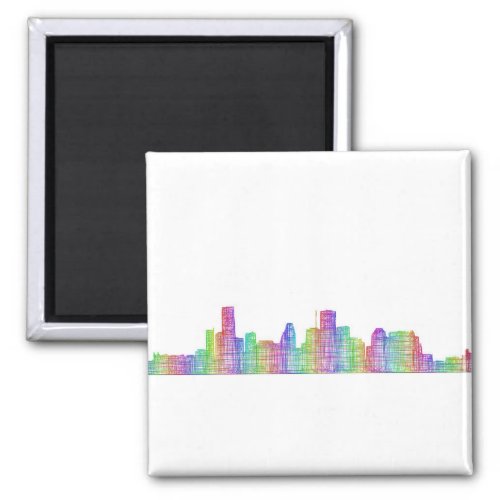 Houston city skyline magnet