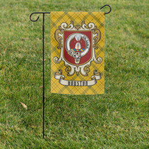 Houston Clan Badge & Tartan Personalized Garden Flag