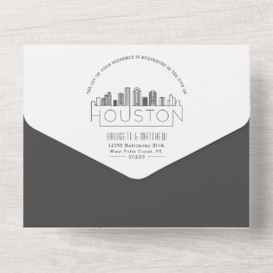 Houston Deco Skyline Wedding All In One Invitation