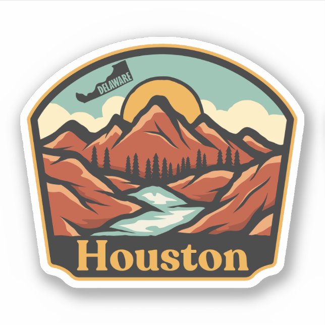 Houston, Delaware  Sticker (Front)