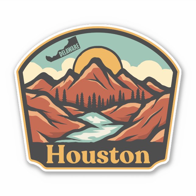 Houston, Delaware  Sticker (Front)