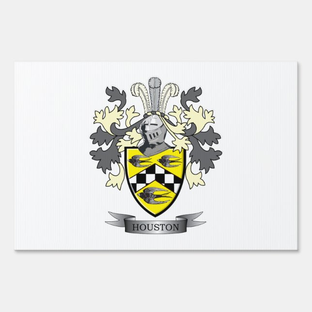 Houston Family Crest Coat of Arms Sign (Front)