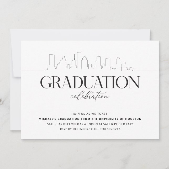 Houston Graduation Party Invitation (Front)