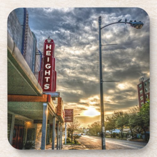 Houston Heights 19th Street Vintage Theater Unique Drink Coaster