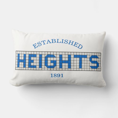 Houston Heights Historic Blue and White Tiles Lumbar Pillow