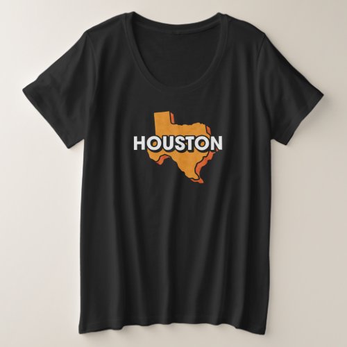 Houston Map Design for proud Houstonian Plus Size T_Shirt