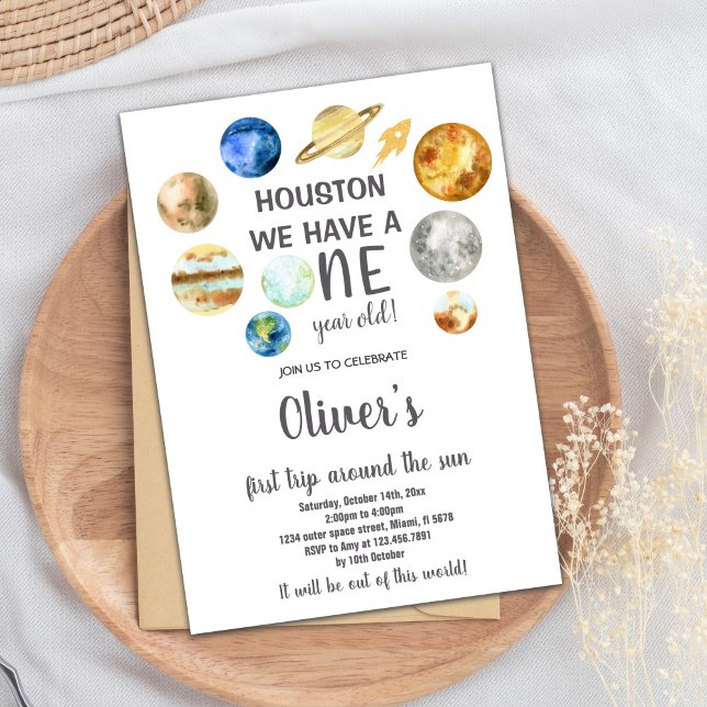 Houston Outer Space Birthday Invitation (Houston Outer Space Birthday Invitations)