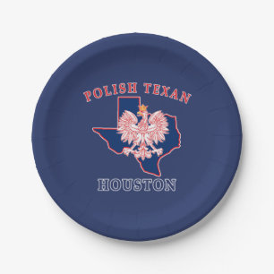 Houston Polish Texan Paper Plates