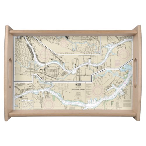 Houston Ship Channel Navigation Chart Serving Tray