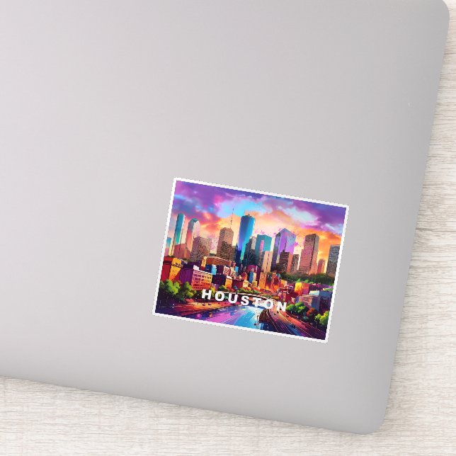 Houston Skyline Abstract Art  Sticker (Detail)
