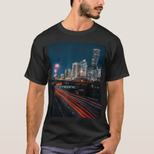 Vintage Houston Baseball Space City Skyline Retro Cityscape T-Shirt