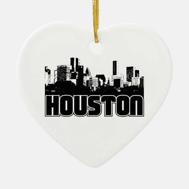 Houston Skyline Ceramic Ornament (Front)