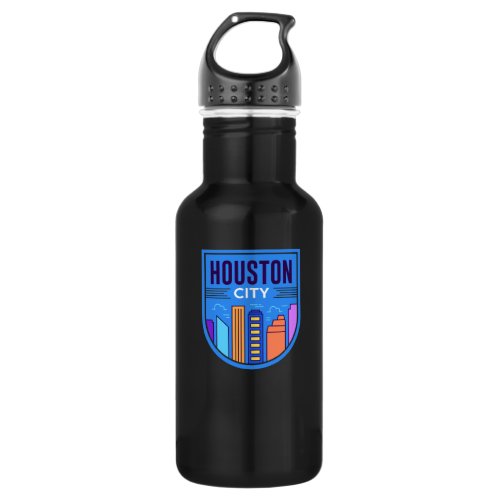 Houston Skyline Design for proud Houstonian Stainless Steel Water Bottle