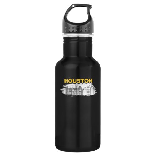 Houston Skyline Design for proud Houstonian Stainless Steel Water Bottle