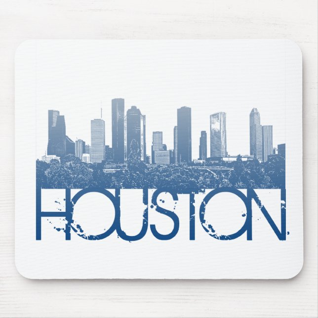 Houston Skyline Design Mouse Pad (Front)