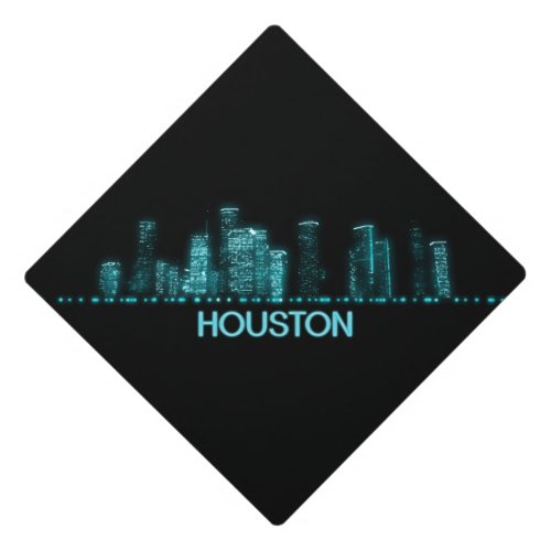 Houston Skyline Graduation Cap Topper