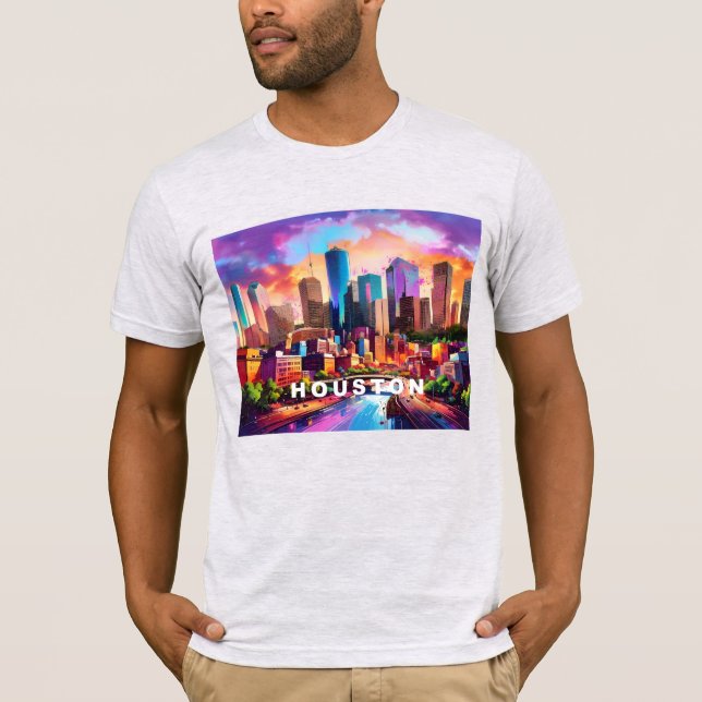 Houston Skyline Graffiti Art  T-Shirt (Front)
