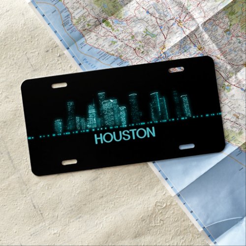 Houston Skyline License Plate