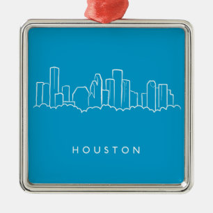 Houston Skyline Metal Ornament