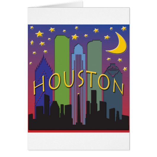 Houston Skyline nightlife Cards (Front)
